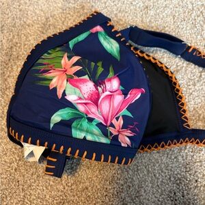 Floral Bikini set with Orange Stitching